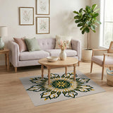 Golden Mandala Starburst Area Rug