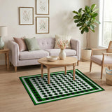 Shamrock Green Bordered Area Rug