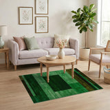 Modern Green Geometric Block Area Rug