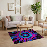 Geometric Modern Vibrant Pink Teal Mandala Area Rug
