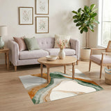 Abstract Area Brown and Tan Brown Tan Abstract Wave Area Rug