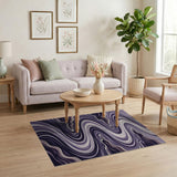 Abstract Area Purple Wave Abstract Area Rug