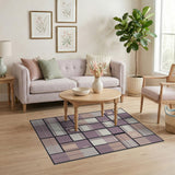 Purple Geometric Patchwork Area Rug
