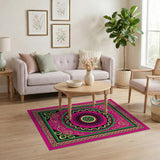 Vibrant Pink Mandala Persian Area Rug