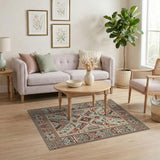 Southwestern Geometric Beige Red Area Rug