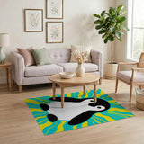 ODIKA Cute Penguin Pop Art Washable Low Pile Non-Slip Area Rug for Kids Nursery