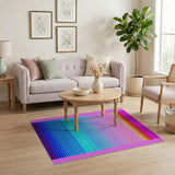 Vibrant Rainbow Gradient Stripe Area Rug