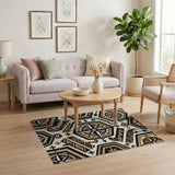 Southwestern Compass Hexagon Area Rug