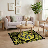 Ornate Yellow Thorn Knot Area Rug