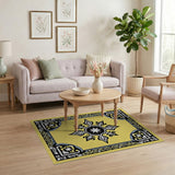 Ornate Yellow Persian Star Medallion Rug