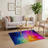 Cosmic Rainbow Galaxy Pixel Area Rug
