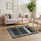 Geometric Modern Black and White Modern Black White Striped Geometric Area Rug