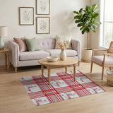 Festive Merry Red Plaid Area Rug