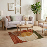 Overlapping Circles Geometric Modern Area Rug