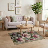 Vintage Blush Magnolia Floral Rug