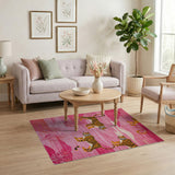 Playful Pink Tigers Landscape Rug