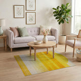 Abstract Sunrise Yellow Striped Area Rug