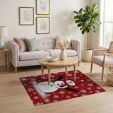 Jolly Cartoon Snowman Area Rug