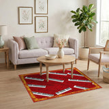 Red Piano Keys Musical Area Rug