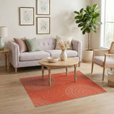 Orange Swirl Abstract Area Rug