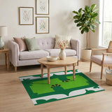 Playful Green Prickly Pear Cactus Kids Rug
