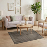 Brown and Tan Geometric Modern Brown Tan Plaid Woven Area Rug