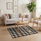 Adorable Tan Dog Face Brown Plaid Area Rug
