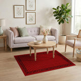 Red Houndstooth Heritage Area Rug