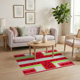 Watermelon Pixel Pattern Area Rug