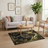 Golden Tiger Temple Prowl Area Rug