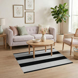 Black and White Bold Vertical Bold Black White Vertical Stripe Area Rug