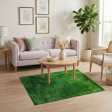 Plush Green Grass Shag Area Rug