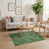 Green Leaf Scatter Area Rug