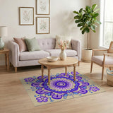 Purple Floral Mandala Area Rug