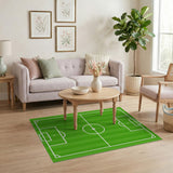 Vibrant Green Soccer Field Area Rug