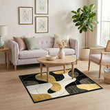 Modern Gold Geometric Area Rug