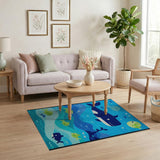 Cartoon Whale Ocean Kids Area Rug