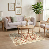 Vintage Floral Brown Tan Area Rug
