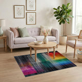 Vibrant Multi-Color Geometric Stripe Multi-color and Patterns Area Rug