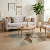 Serene Deer Silhouette Beige Abstract Rug