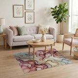 Ethereal Rose Fluid Abstract Area Rug