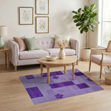 Purple Geometric Floral Area Rug