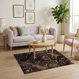 Ornate Baroque Cracked Heart Distressed Rug