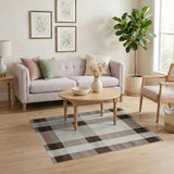 Beige Brown Plaid Check Area Rug