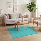 Teal Dotted Texture Woven Area Rug