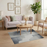 Grey Abstract Geometric Grey Area Rug