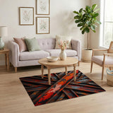 Rusted Crimson Crossbeam Area Rug