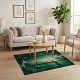 Sunlit Forest Stream Area Rug