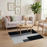 Geometric Grey Abstract Area Rug