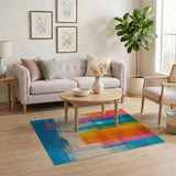 Multi-color and Patterns Geometric Modern Vibrant Multi-Color Geometric Stripe Area Rug